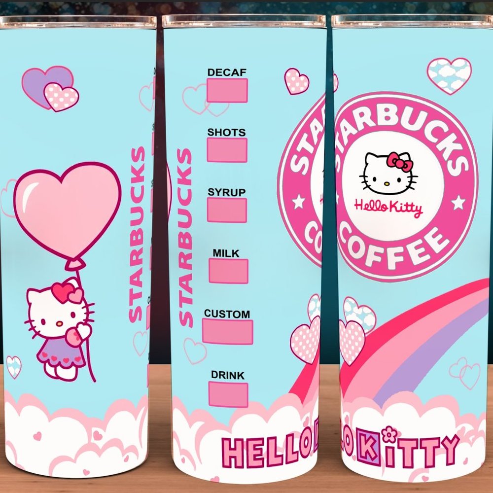 Hello Kitty Starbucks Coffee Cup Rainbow Dreams Tumbler 20oz